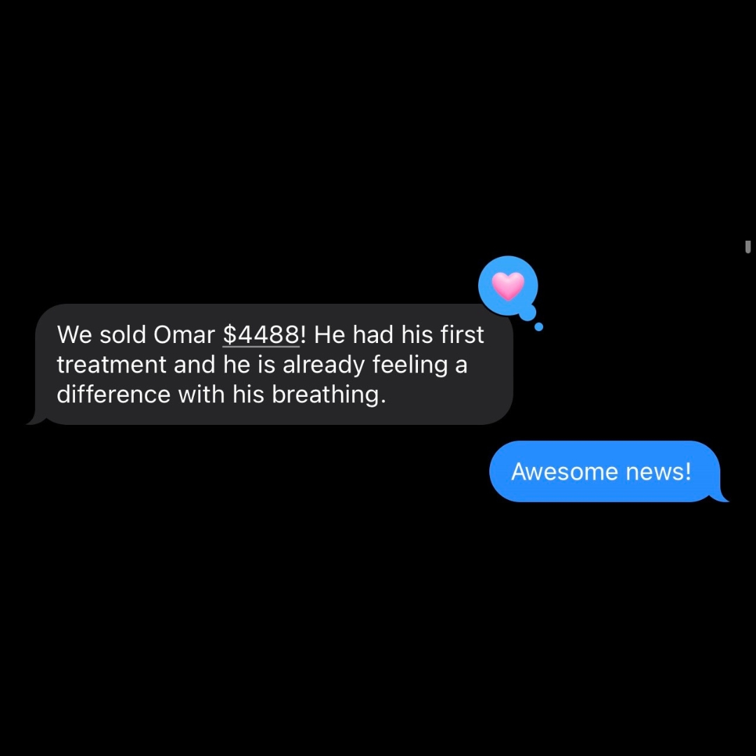 Client message reporting a $4,488 sale